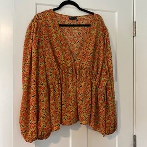 ASOS CURVE - Floral Peplum Blouse - Size US 22